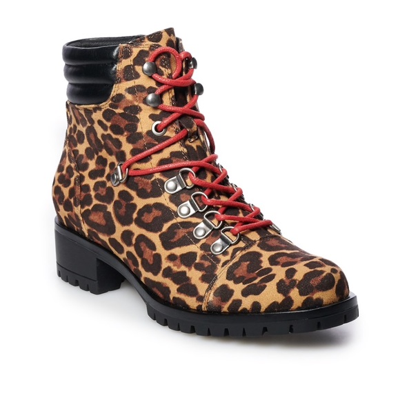 SO Shoes - So, hiking/combat style, leopard print boots. NWT